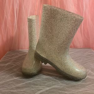 Kid’s Silver Glitter Rain Boots